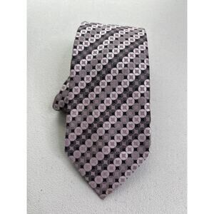 Valerio Garati pink, Black Geometric Pattern Handmade Tie NWOT